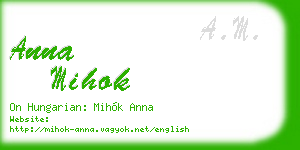 anna mihok business card