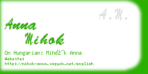 anna mihok business card